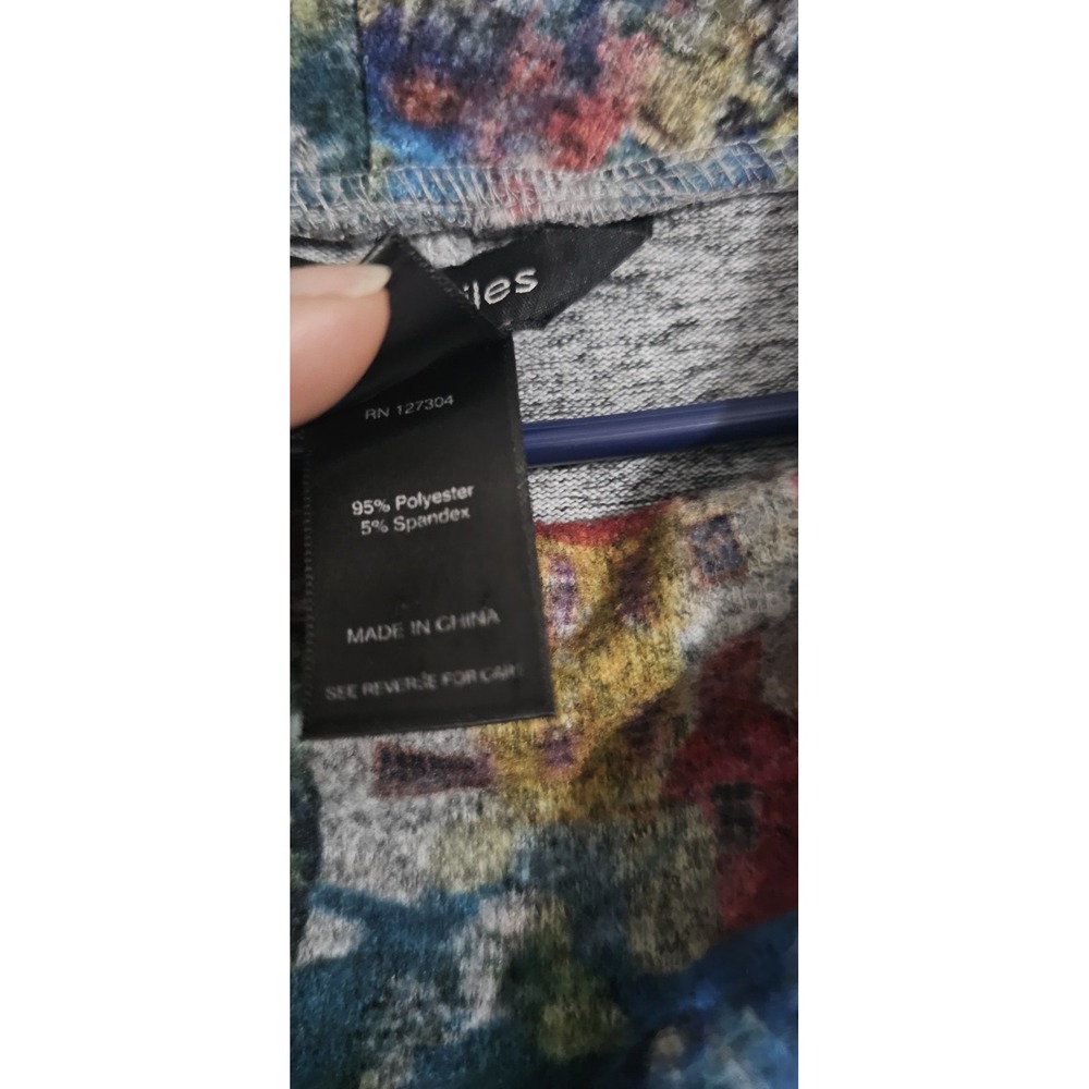 Ali Miles Abstract Village Brushed Knit Top Cowl Neck Sweater Sz Small‎ Pocket - Picture 8 of 10